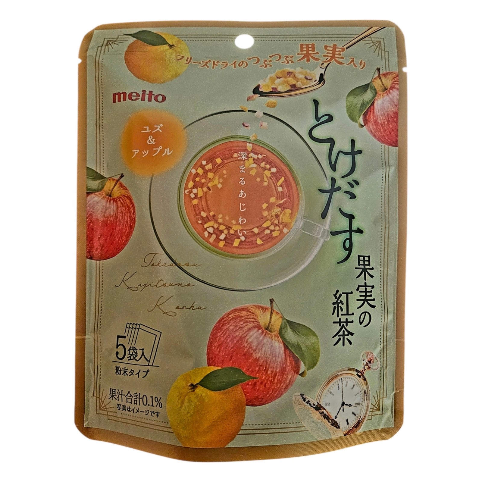 Meito Japanese Melting Fruit Tea Mix Yuzu & Apple 39g ( (5 serves) – One Pack