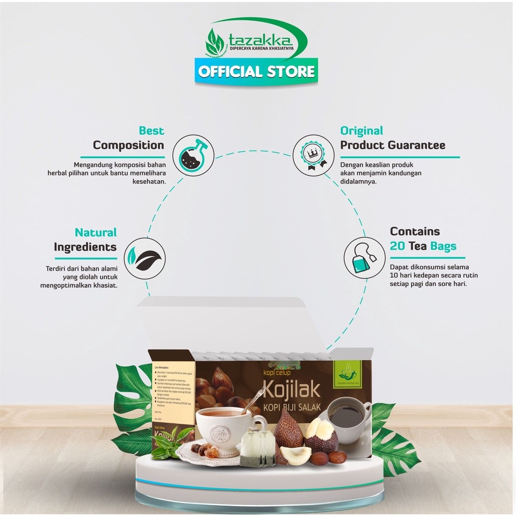 3x Salacca Seed Kojilak Herbal Tea Bags 50g (150g total) bundle aroma ritual