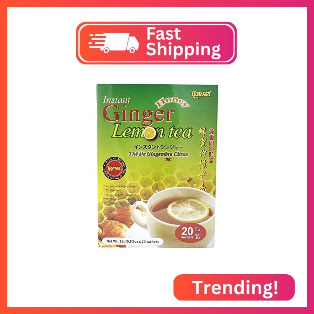 Honsei Instant Honey Lemon Ginger Tea (20s x 15g) 300g – perfect harmony of Ging