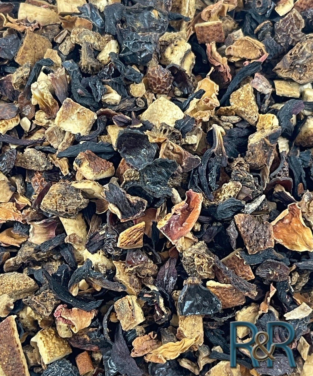 Organic Sunset Herbal Tea ~ Hibiscus, Lemon, Orange, Rose Hips, Petals , Fruit