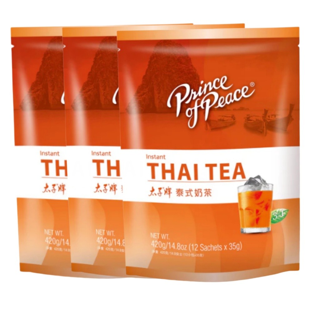 Prince of Peace 3-in-1 Instant Thai Tea, 12 Sachets, 3 Packs