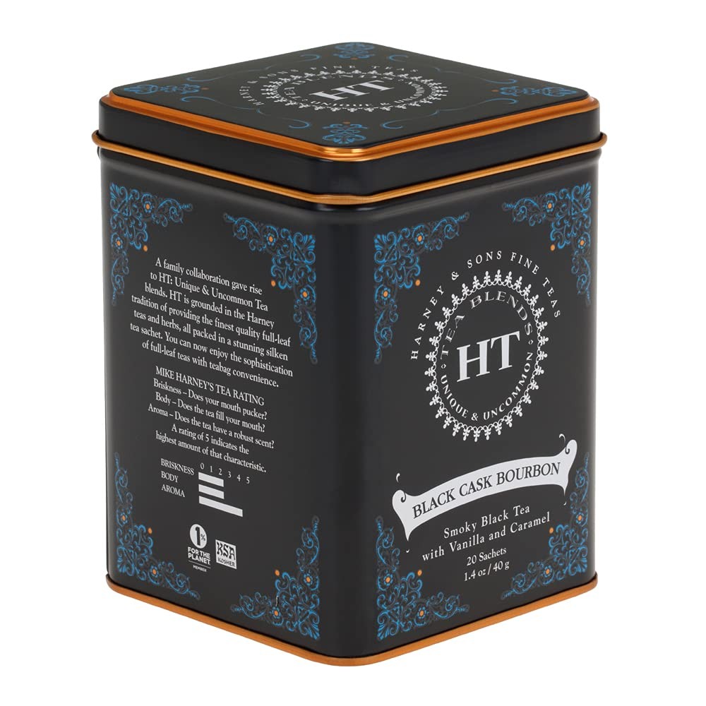Harney & Sons Black Cask Bourbon Tea, 20 Sachets 20 Count (Pack of 1),