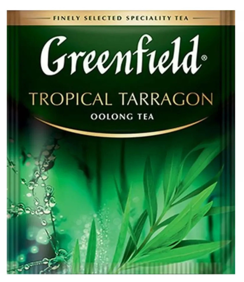 GREENFIELD OOLONG GREEN TEA Tropical Tarragon Apple Pineapple 25 Tea Bags Russia