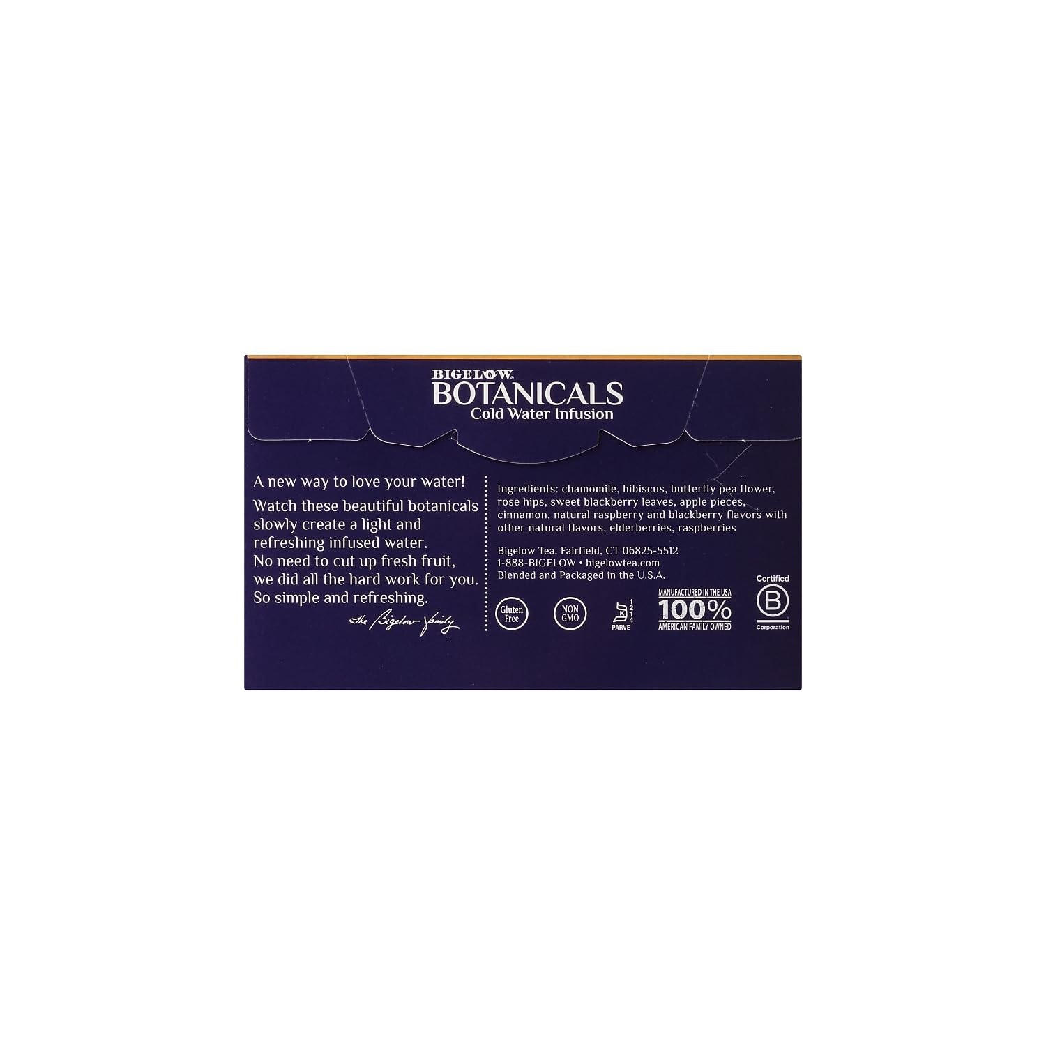 Bigelow Botanicals Cold Water Infusion Tea 18 Count Blackberry Raspberry Hibi…