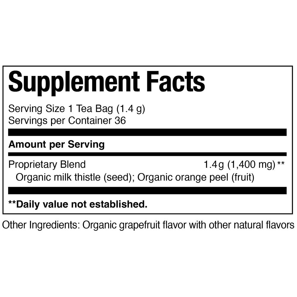 – Organic Milk Thistle Superherb Tea Tin, 36 Herbal Tea Bags, Naturally Caffeine