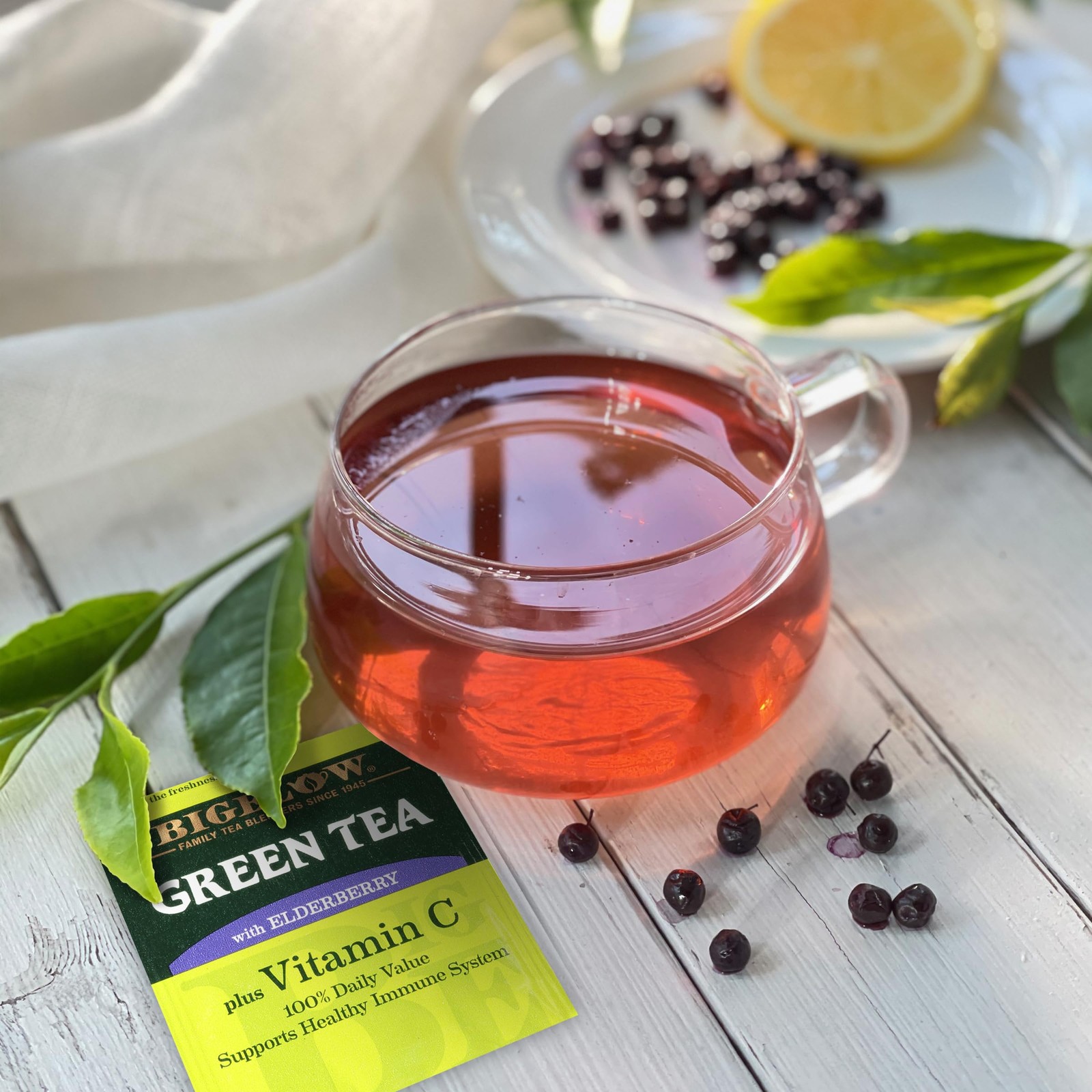 Bigelow Green Tea with Elderberry 18 Count Antioxidant Vitamin C Boost