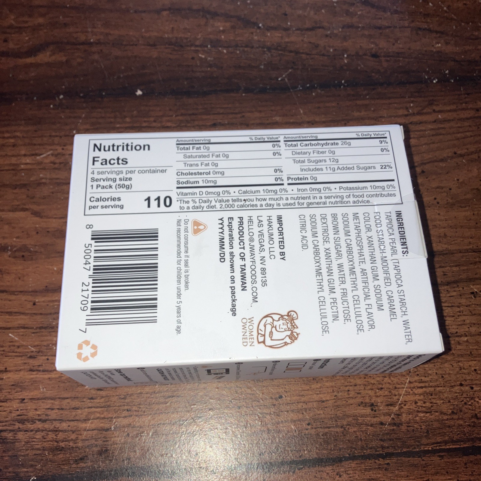 J Way Boba Now, Instant Tapioca Boba Pearls, Ex08/2025