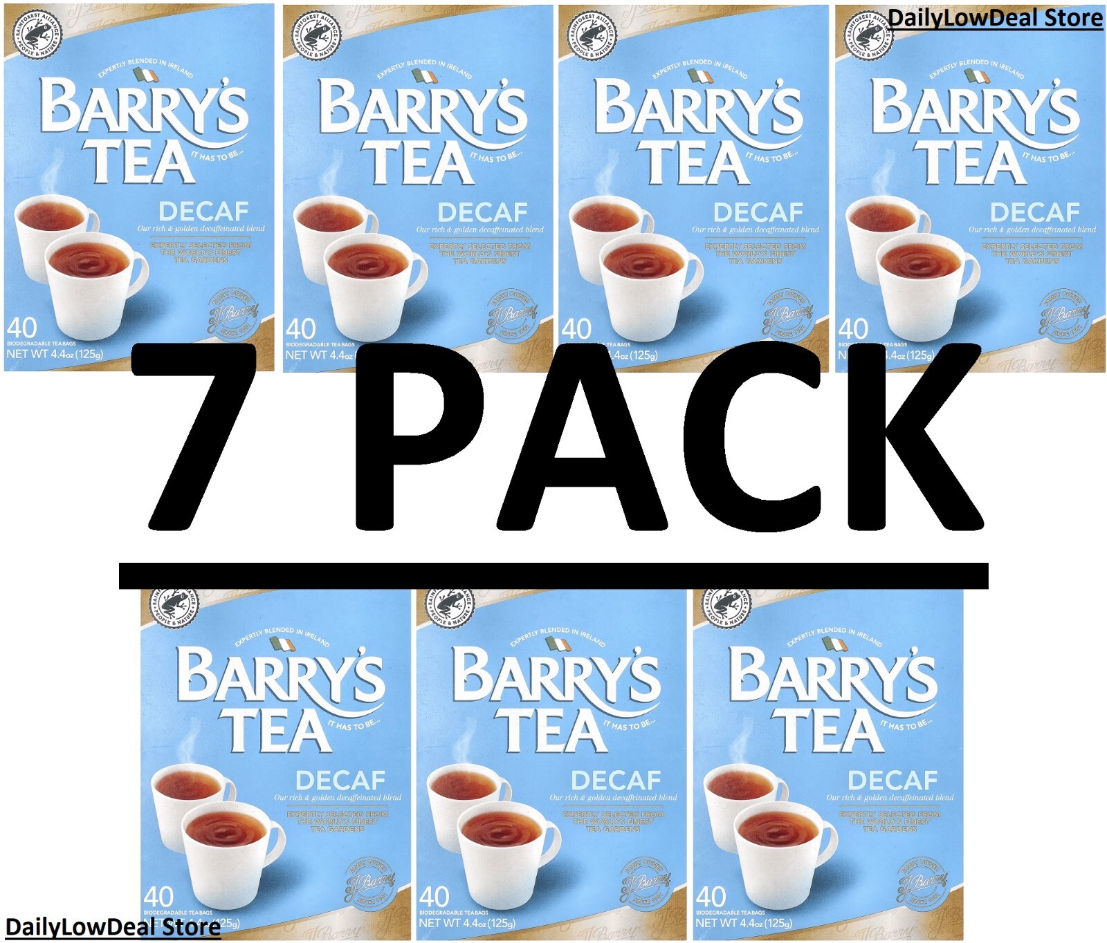 7 PACK – Barry’s Tea, Decaf Blend, 40 Tea Bags (Total 280 Tea Bags) FAST SHIP!!