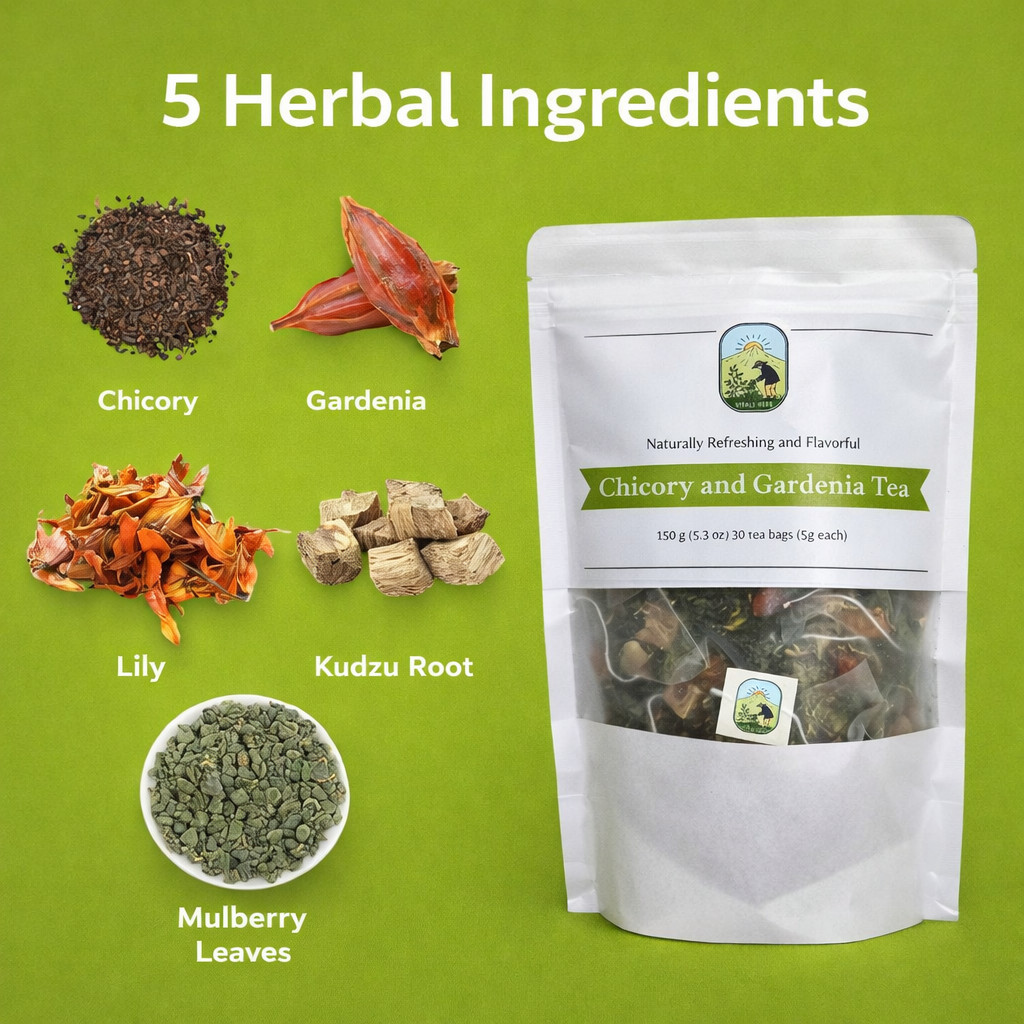 Chicory and Gardenia Herbal Tea (30 Bags) Liver and Kidney Pancreas Wellness