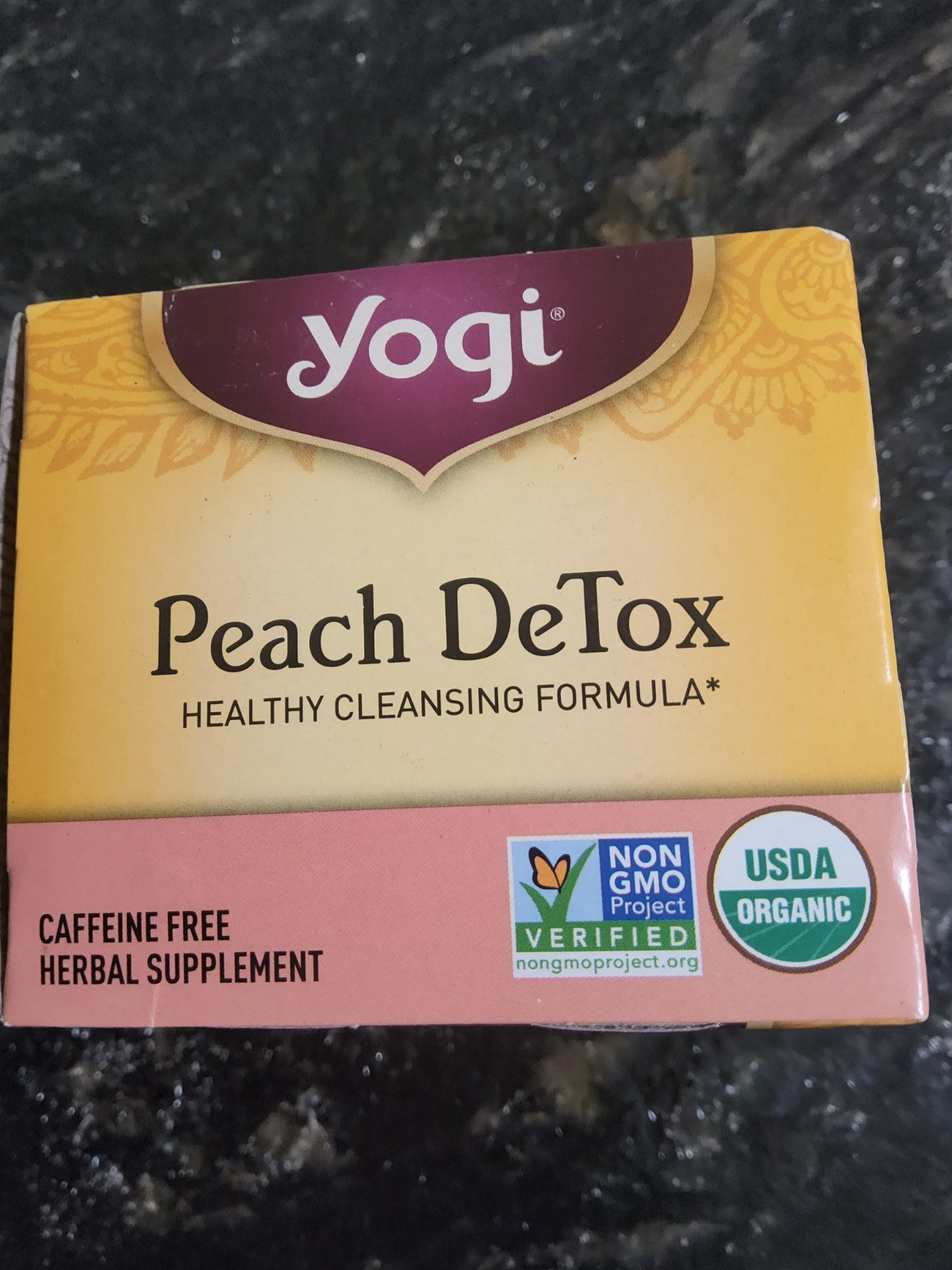 Yogi Peach Detox Herbal Tea Caffeine Free 1 Tea Bags 16 Bags