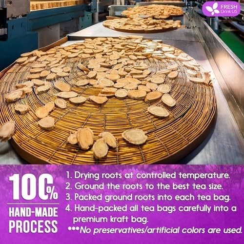 75 Astragalus Root Tea Bags Natural Herbal Caffeine-Free Vegan Gluten-Free
