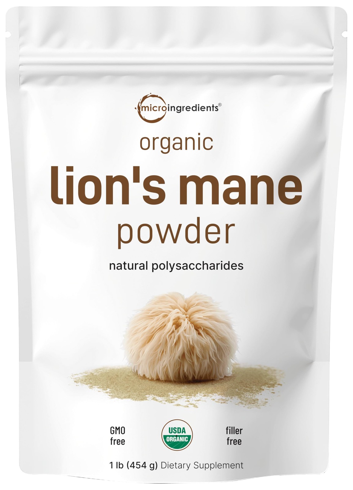 Organic Lion’s Mane Mushroom Powder, 16oz | Pure Fruiting Body Superfood | Su…