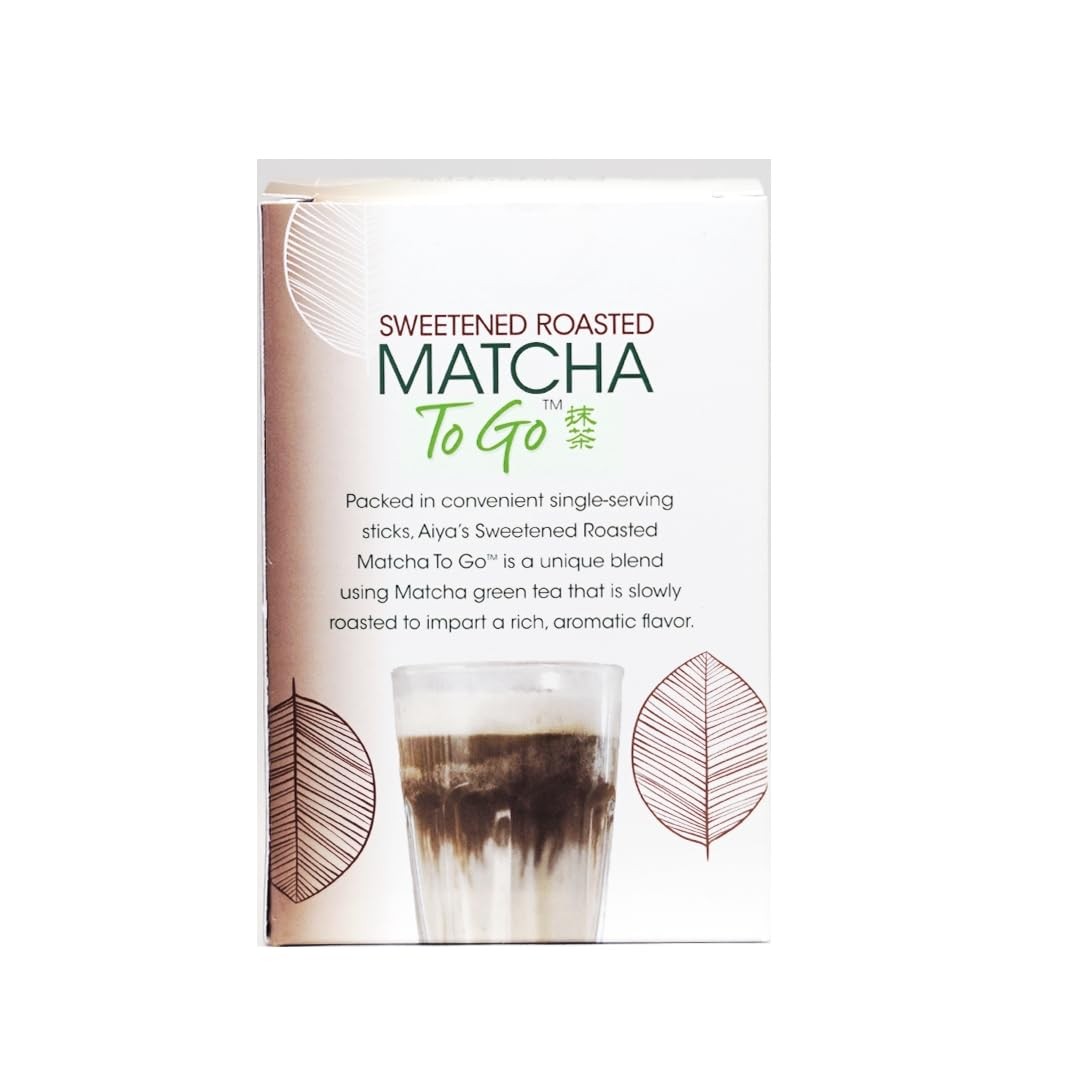 Aiya Japanese Sweetened Roasted Matcha To Go Sticks – Hojicha- 8 Count
