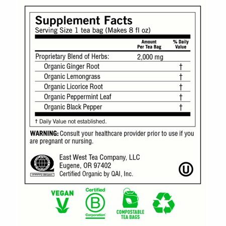 2 Pack Yogi Organic Ginger Tea Bags 16 ct 1.12 oz Each Pack