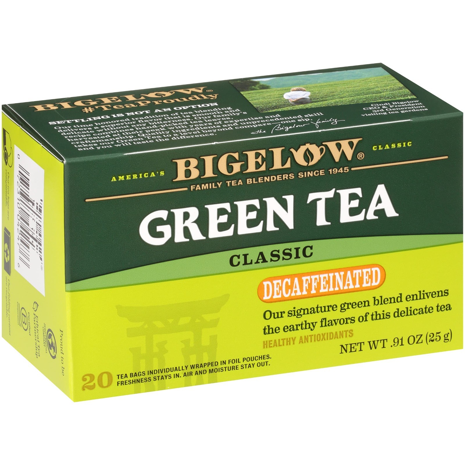 Decaf Green Tea Bags – Classic Flavor, 120 Total Bags, Pack of 6, Caffeine-Free