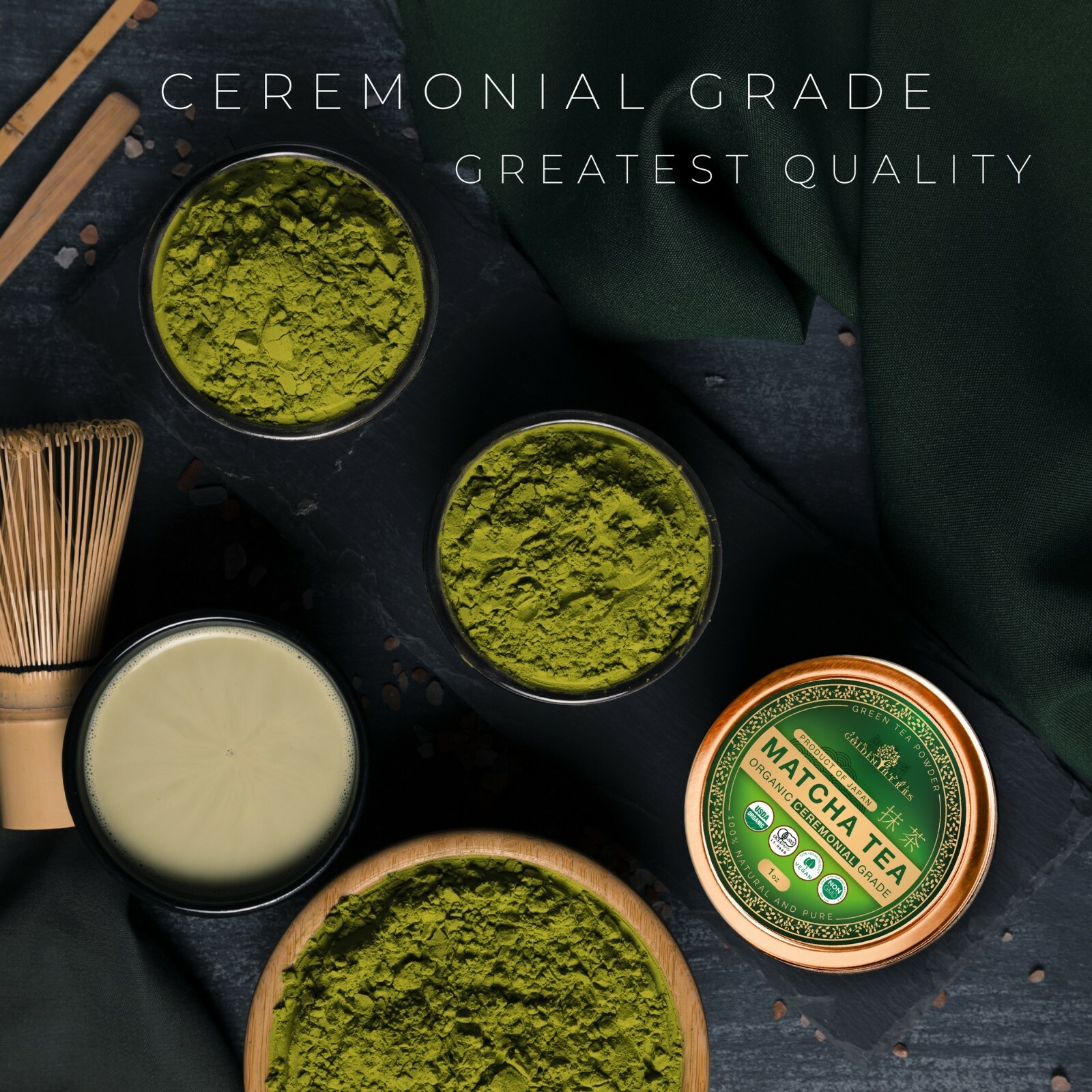 Golden Herb Japanese Organic Ceremonial [Grade 1] Matcha Green Tea Powder