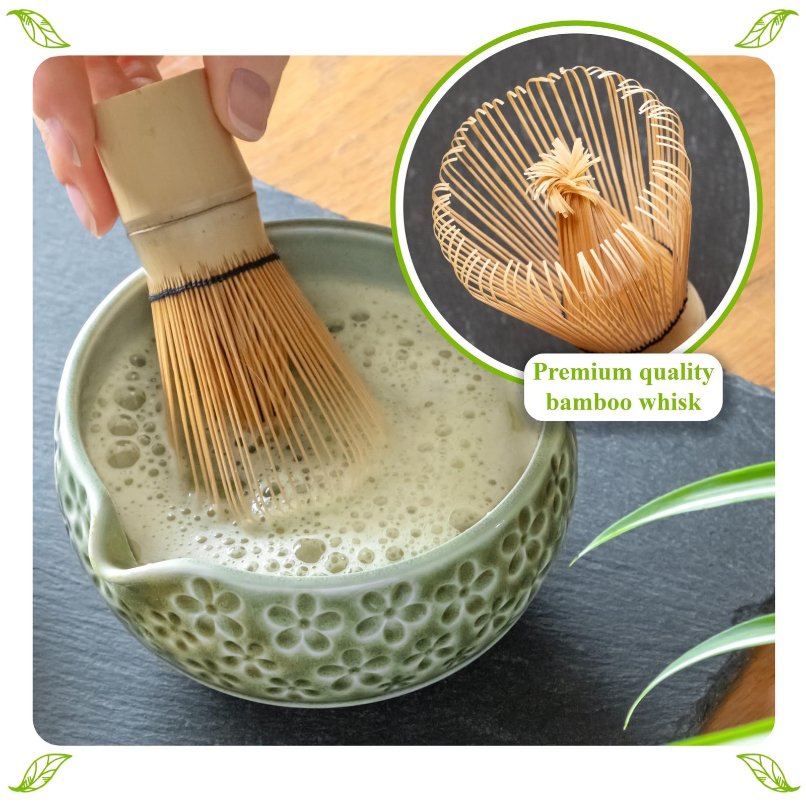 Matcha Kit – Complete Matcha Set with Bamboo Whisk, Bowl with Spout, Scoop