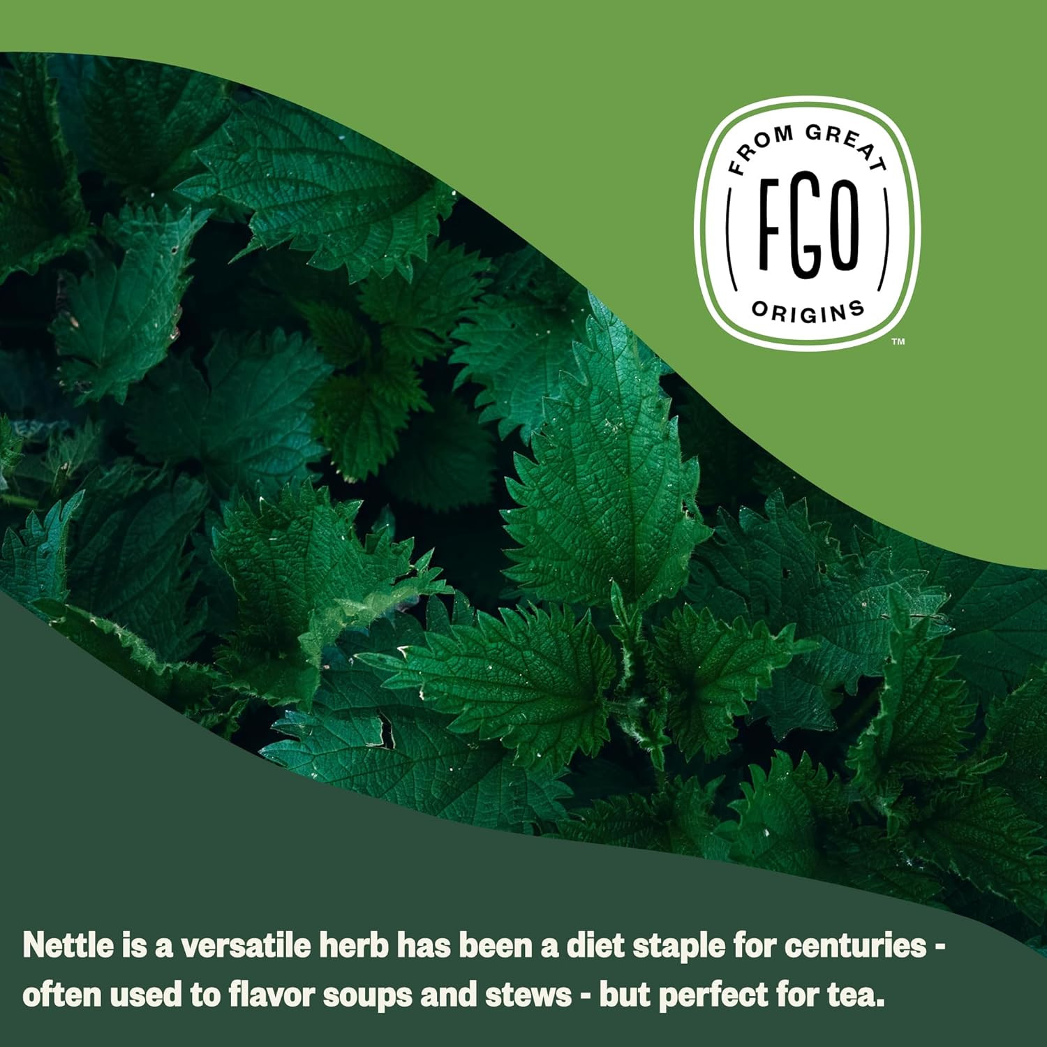 Organic Nettle Leaf Loose Tea, Cut and Sifted, Caffeine Free, 16Oz Bulk Resealab