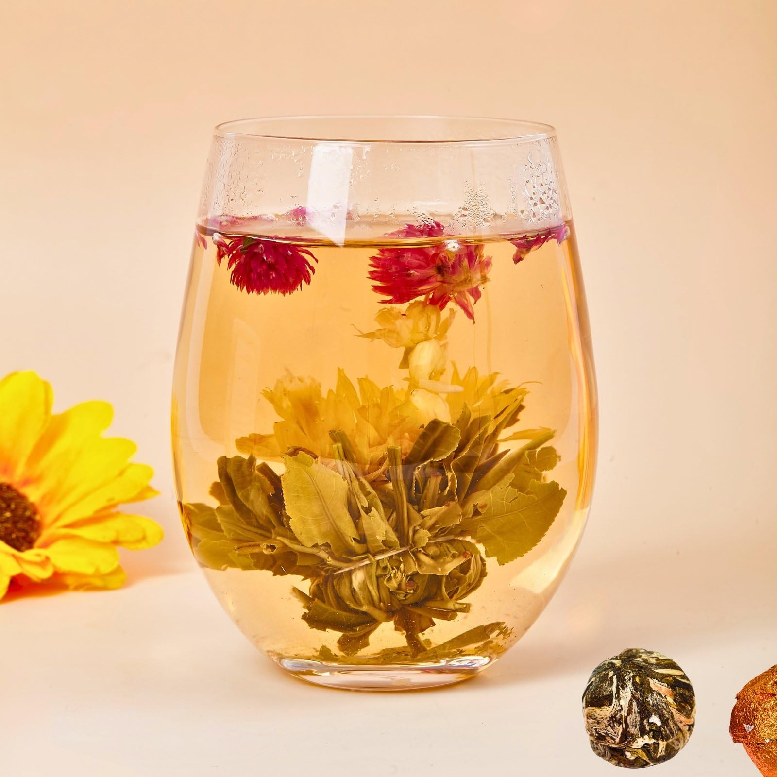 12 Assorted Blooming Flower Tea Balls Gift Set for Christmas| Handmade Herbal…