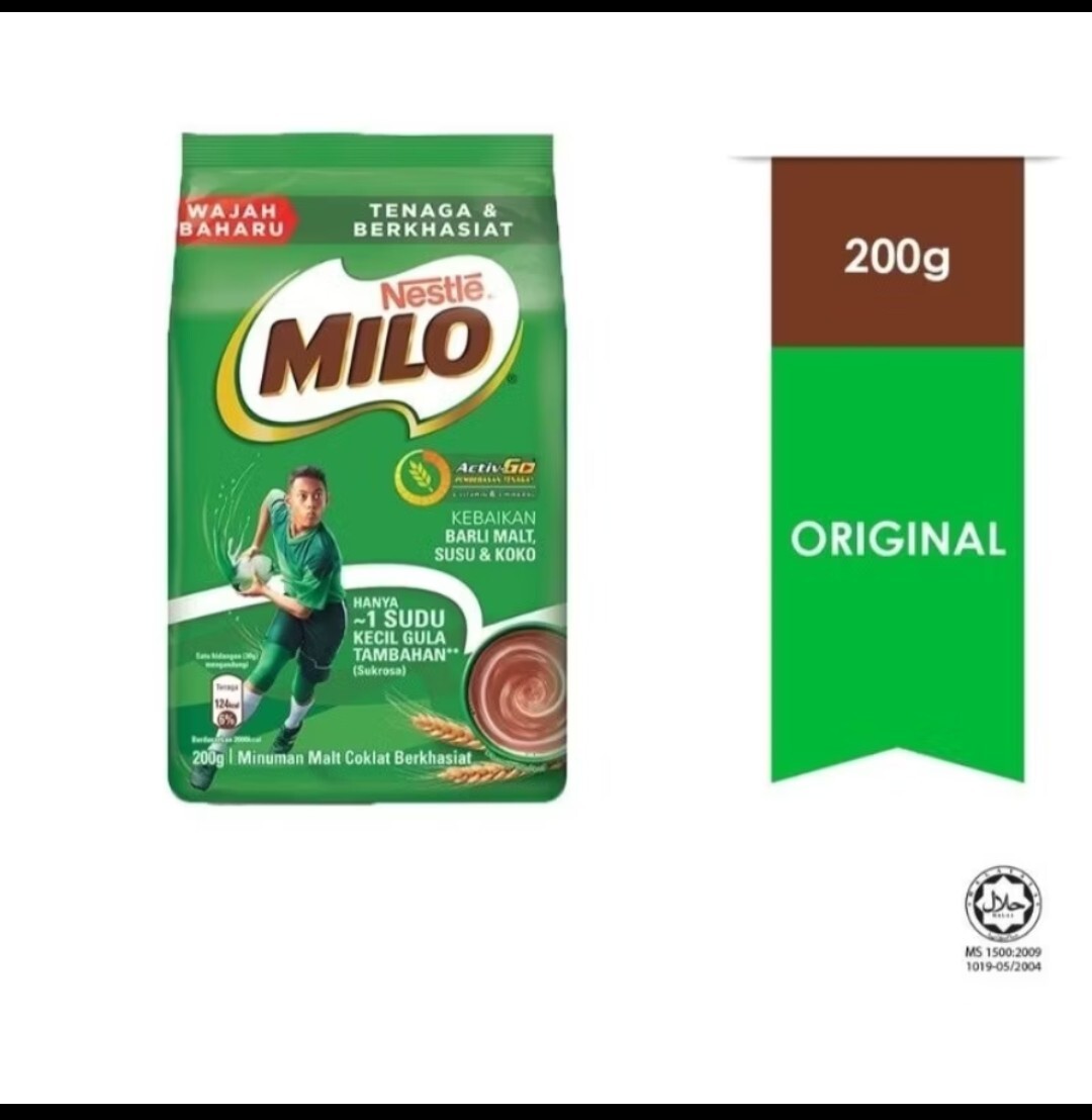 NESTLE MILO Nutritious Chocolate Malt Drink ( 2 packs X 200grams ) + Free Gift