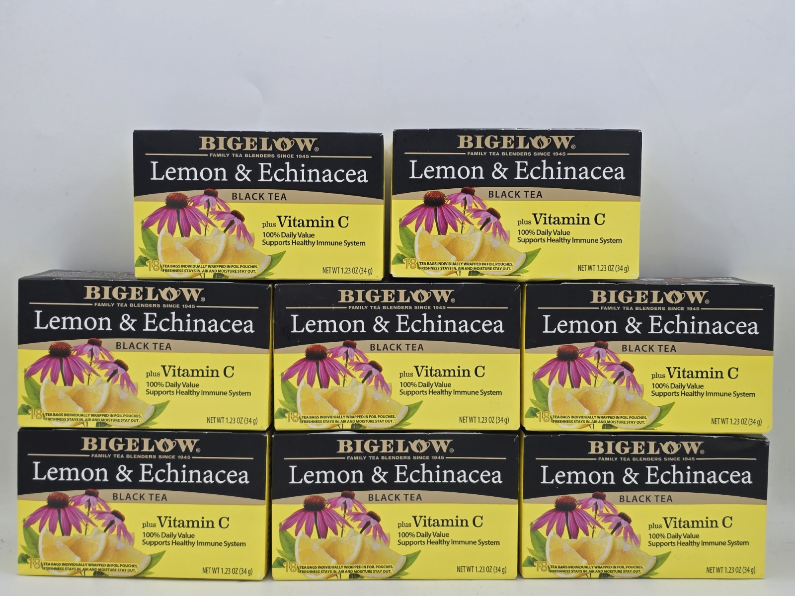8 Lot – Bigelow Lemon & Echinacea Black Tea plus Vitamin C 144 Tea Bags