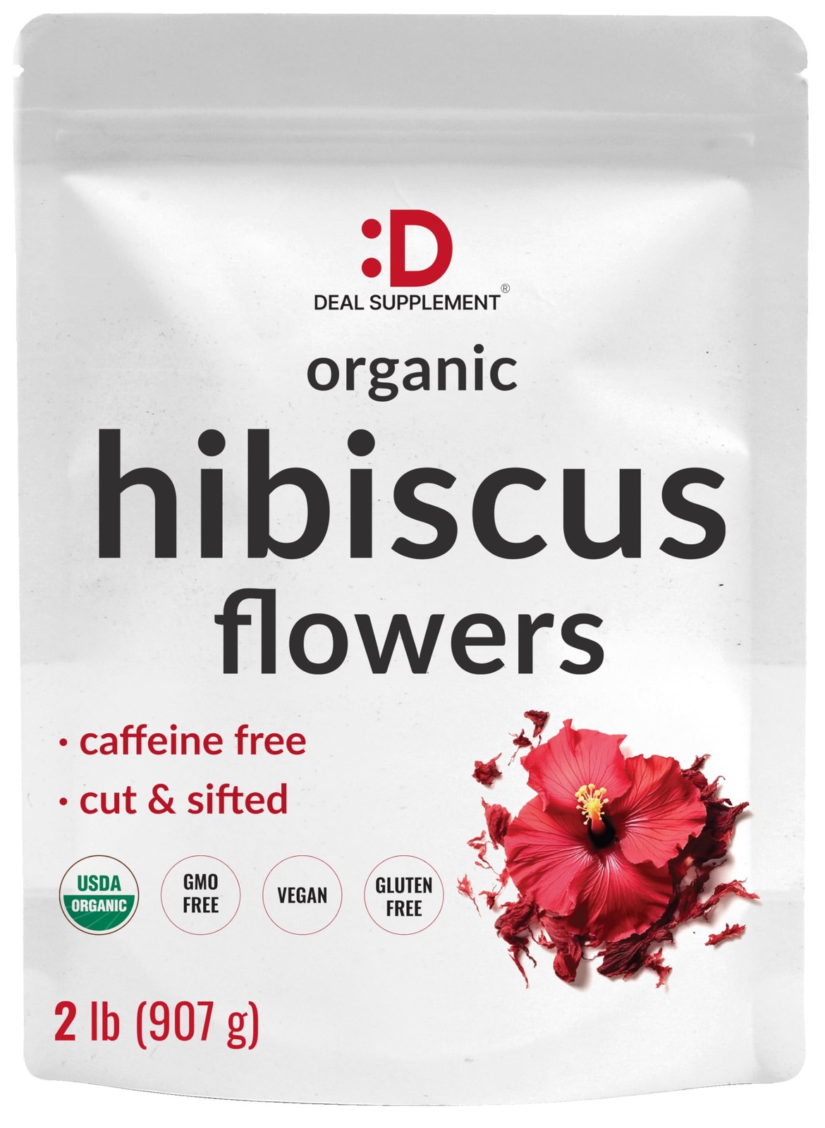 Dried Organic Hibiscus Flowers, 2 Pounds – Cut & Sifted Whole Leaves – Loose …