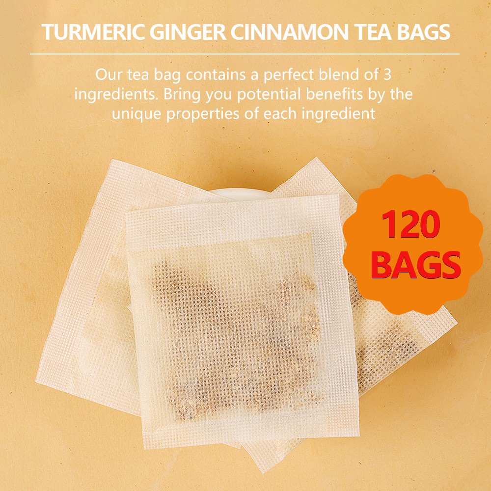 Turmeric Ginger Cinnamon Tea 120Bags No Additive Support Brain Weight Sleep Skin