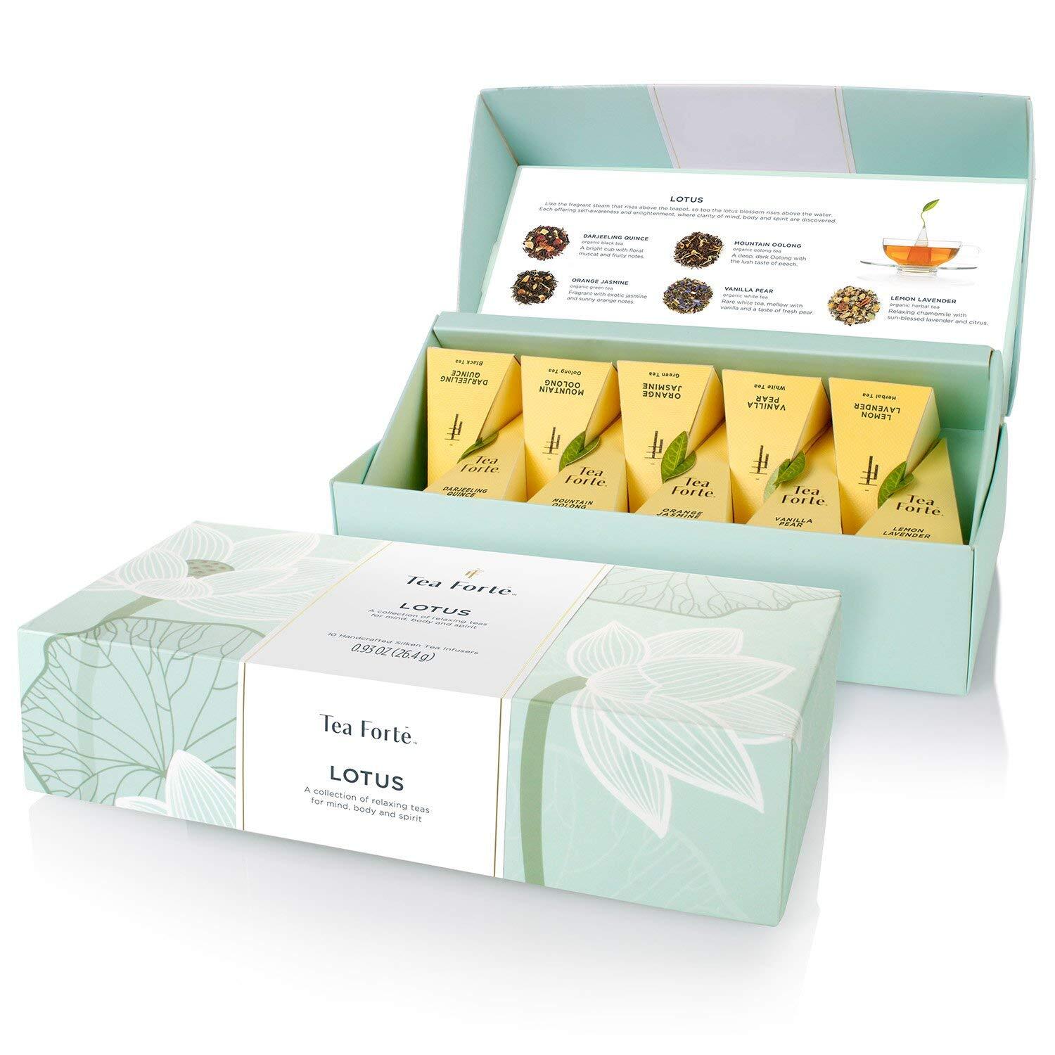 Lotus Collection 10 Count Gourmet Organic Tea Gift Set Assorted Flavors Boxed