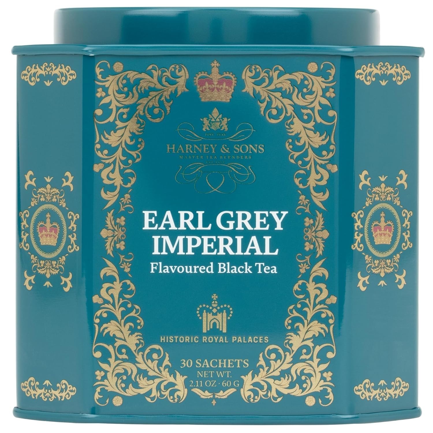 HRP Earl Grey Tea, 30 Sachets, HRP Earl Grey Imperial Tin Design May Vary