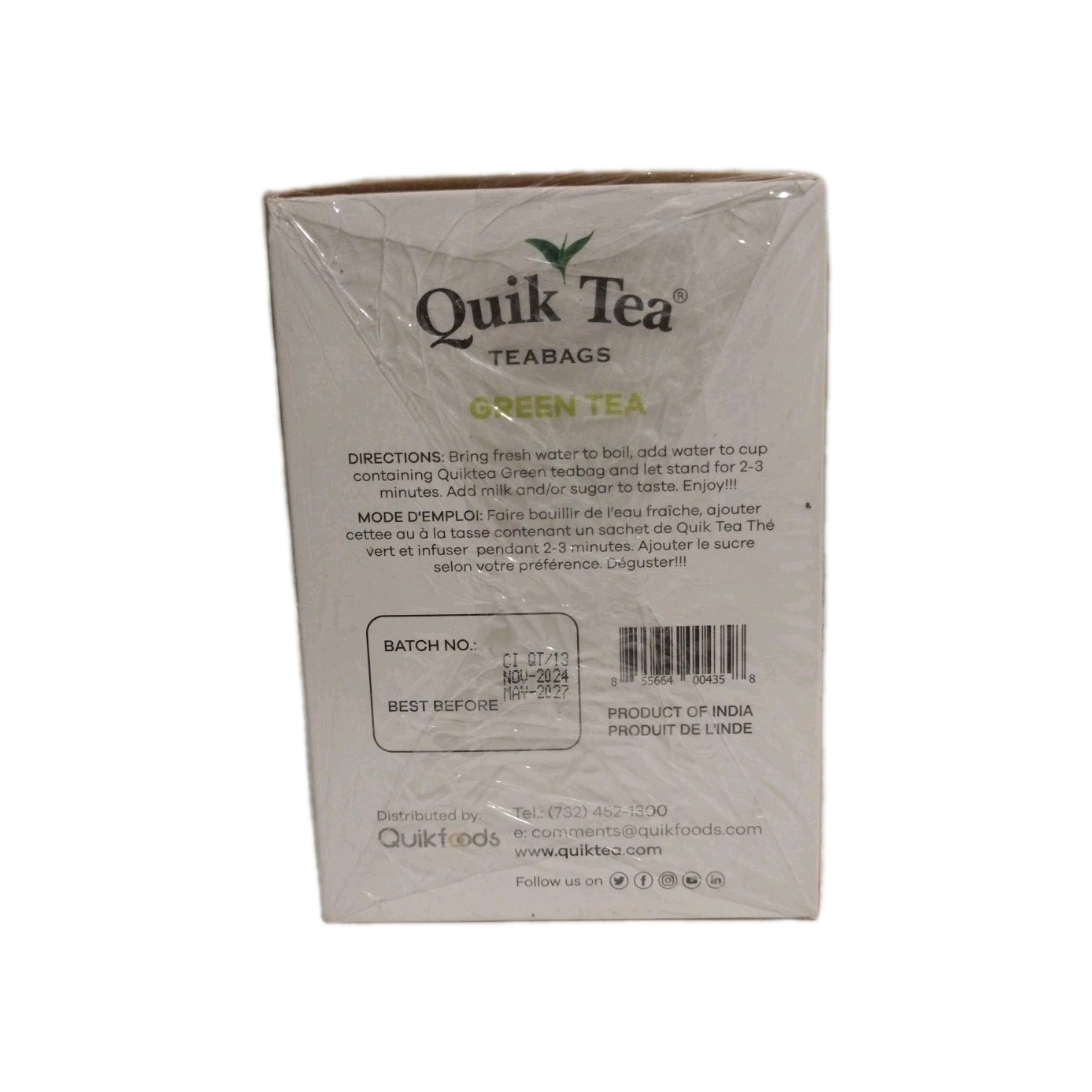 Quick Tea All Natural Tea Green Tea bags 1 Pack 60 Bags