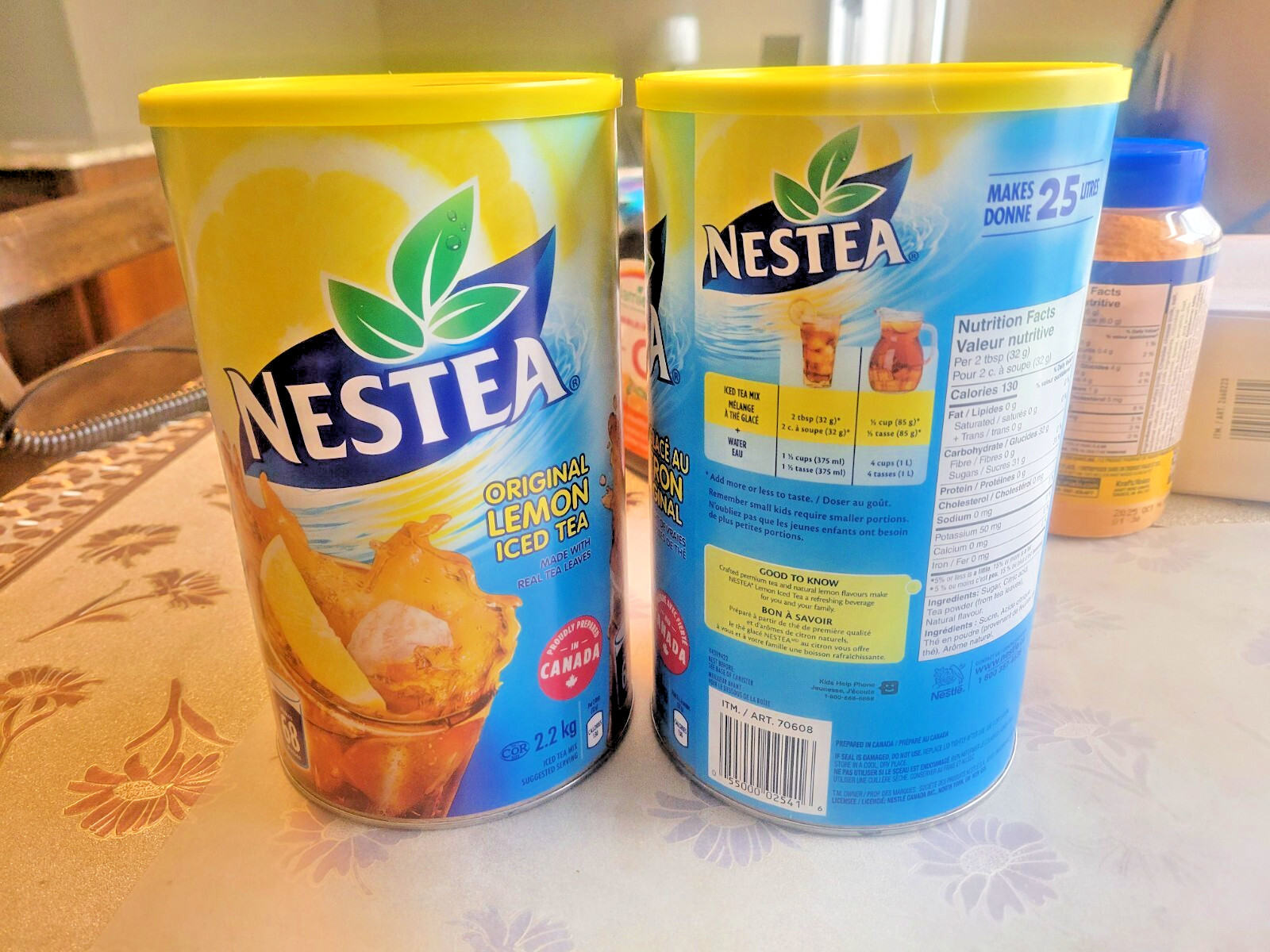 Nestea Original Lemon Iced Tea Mix 2.2kg 4lb 13oz Can 122 servings x2 can Canada