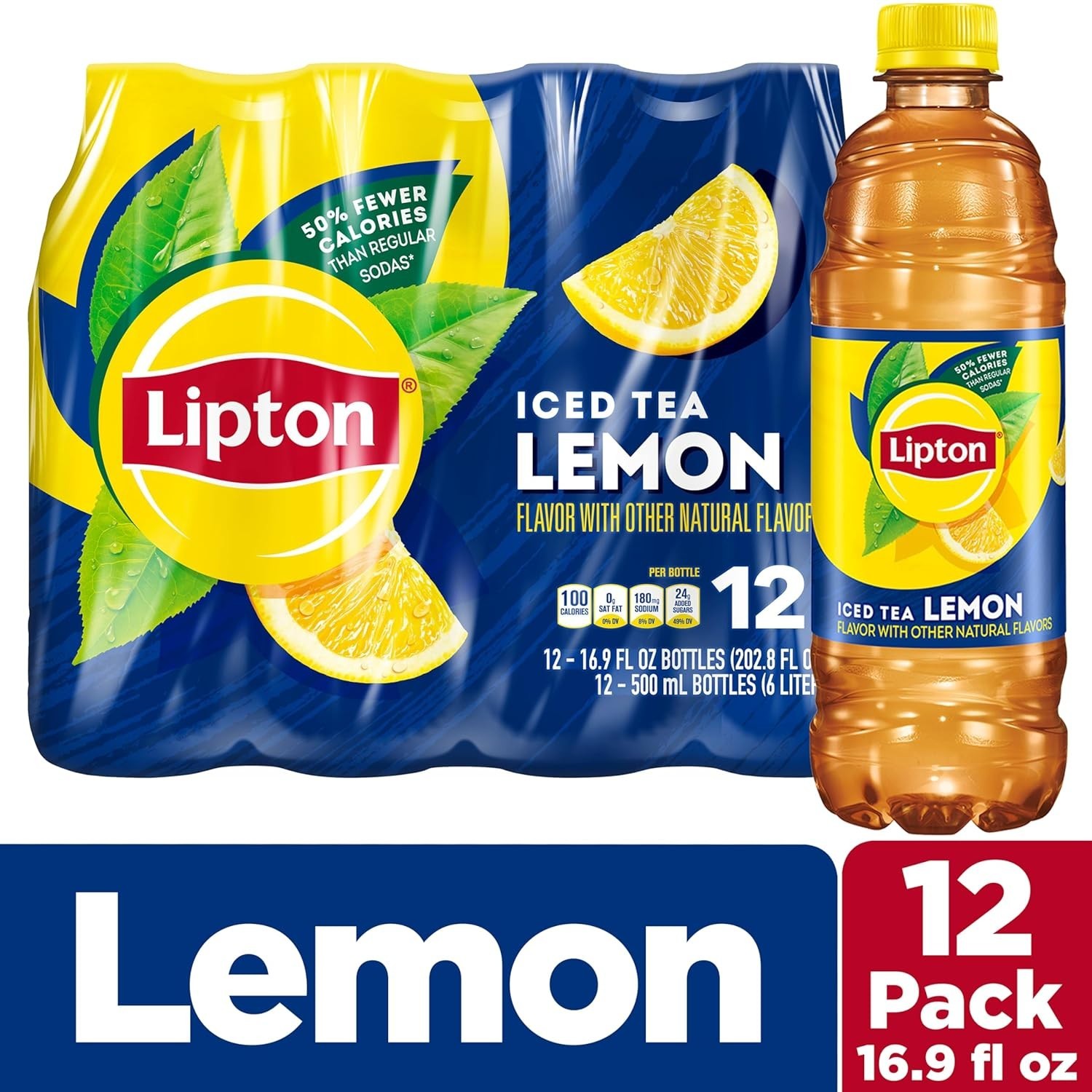 Iced Tea Lemon, 16.9 Fl Oz Bottles Pack of 12