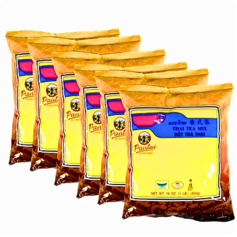 Original Thai Tea Mix Brand Pantai Thai Tea Leaves 16 oz/454g X 6 /Set