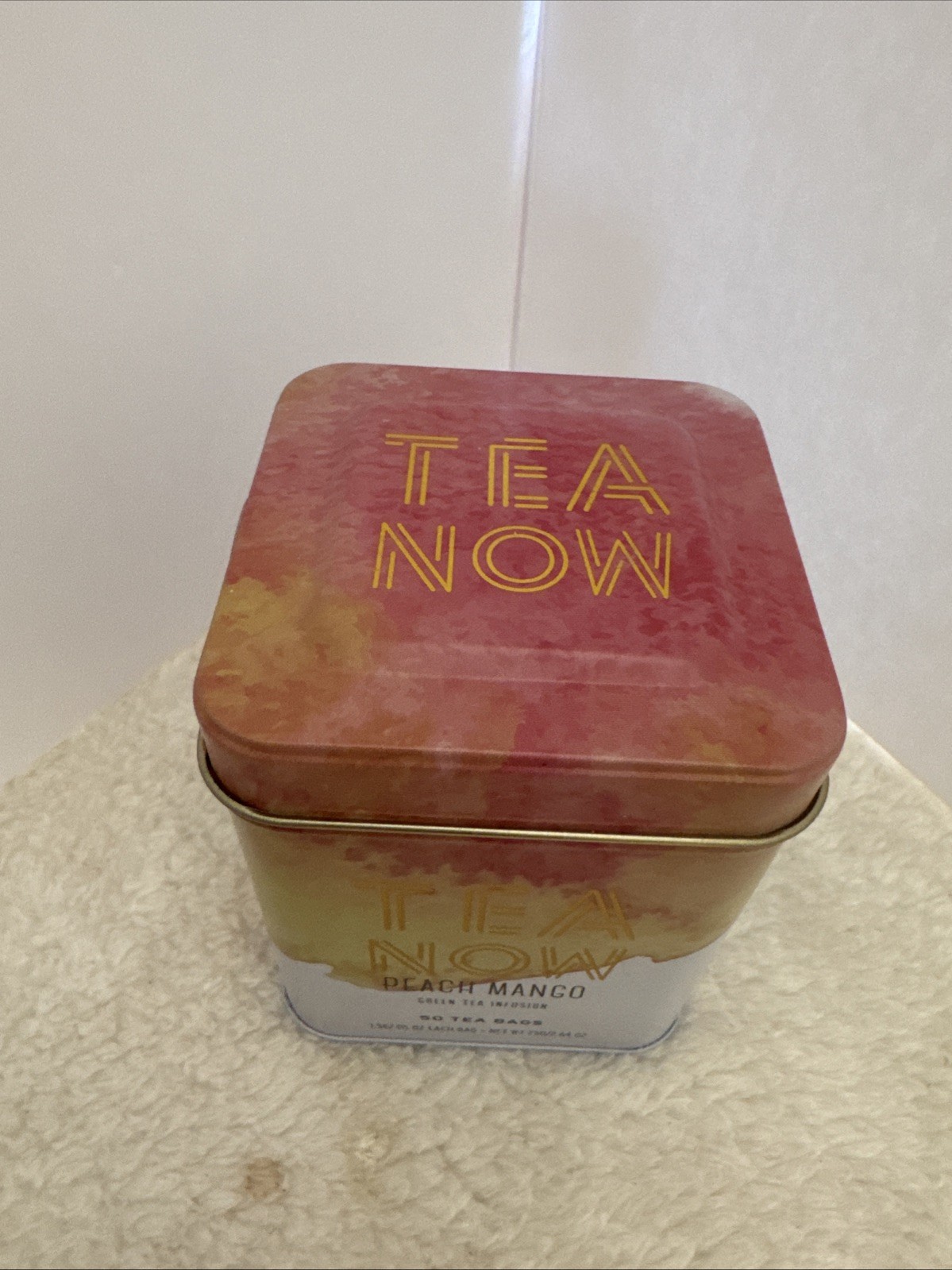 Tin 50 Tea Pcs Green Te With Peach Mango Flavor Package