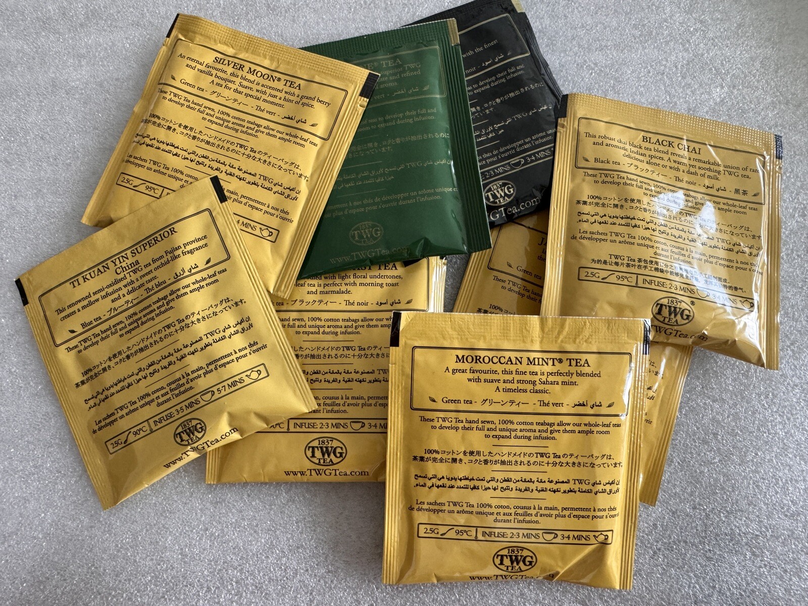Mixed 8 Assortment 1837 TWG Tea Bags. Fresh. Great Selection For Your Tea Time