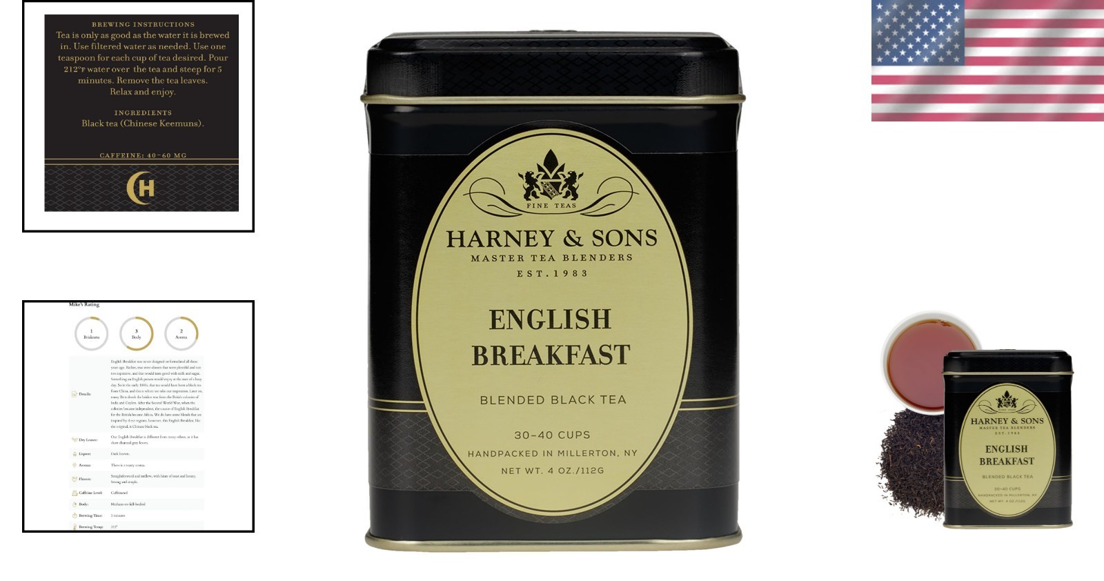 Smooth & Full-Bodied Keemun Black Tea – 4 oz English Breakfast Loose Leaf Tin