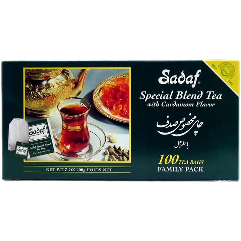Sadaf Cardamom Tea Bags – Special Blend Tea with Cardamom – Ceylon Black Tea – Q