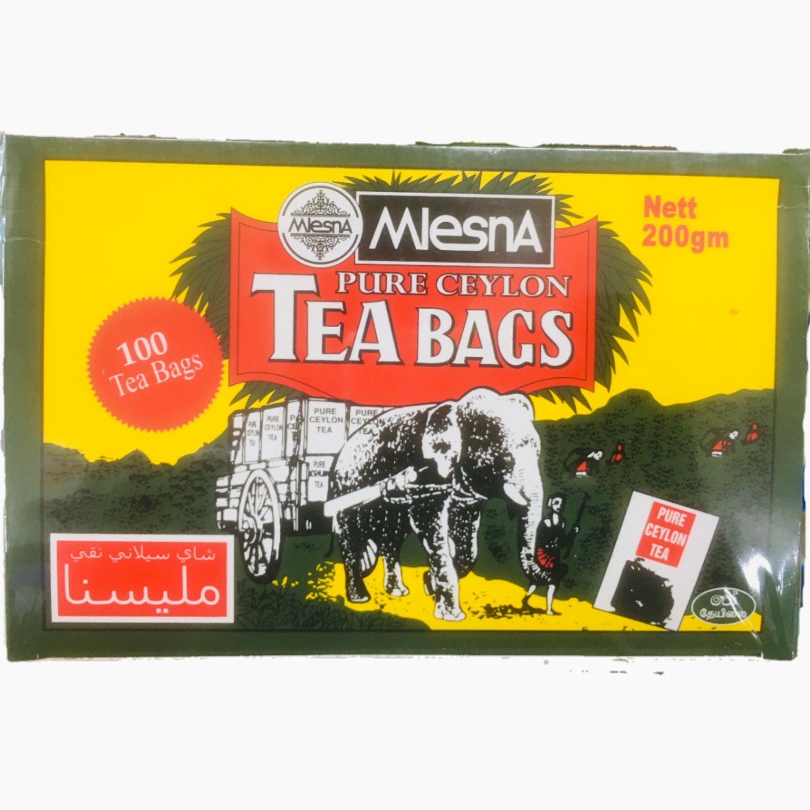 Mlesna PURE CEYLON TEA BAGS Premium Quality Natural Black Tea – 50/100 Tea Bags