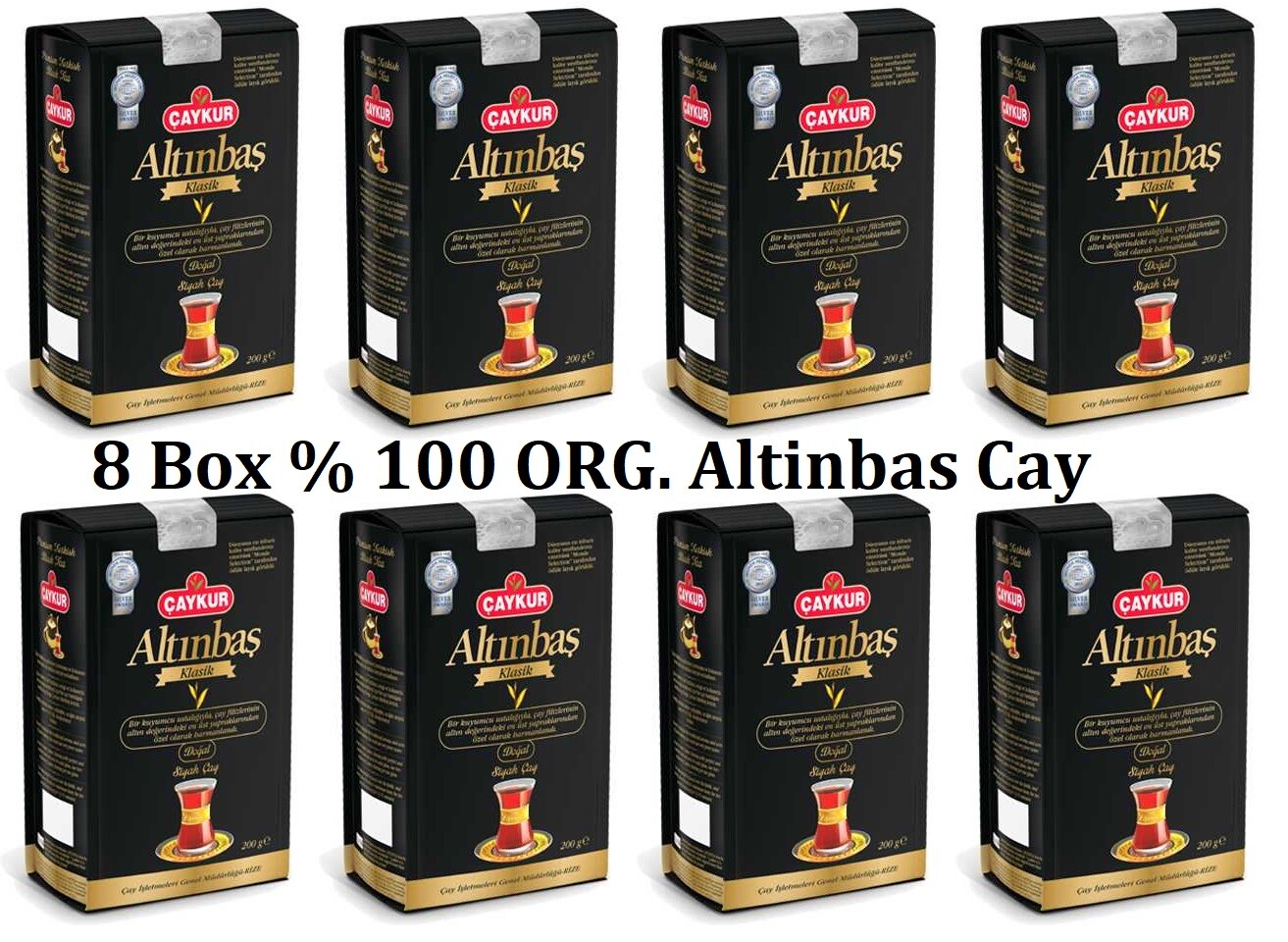 8 BOX * TURKISH CAYKUR Altinbas Black Tea 200 gr * EXPRESS SHIPPING * % 100 ORG.