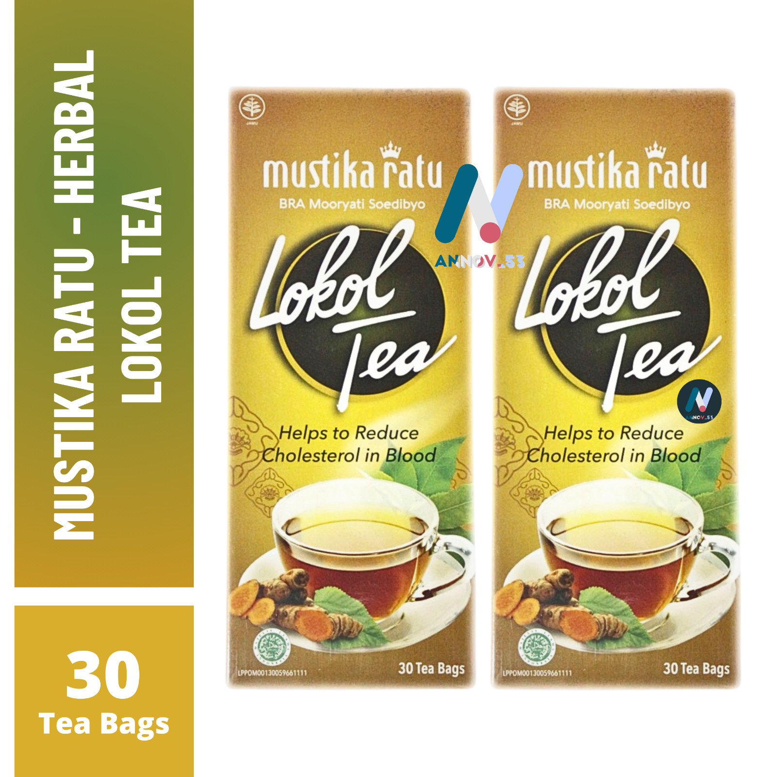MUSTIKA RATU Lokol Tea Herbal Turmeric Curcumin Lower Cholesterol Healthy 2Pax