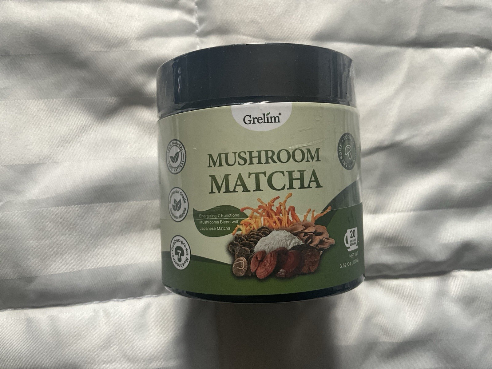 Mushroom Japanese Matcha Blend Green Tea Powder 3.52oz