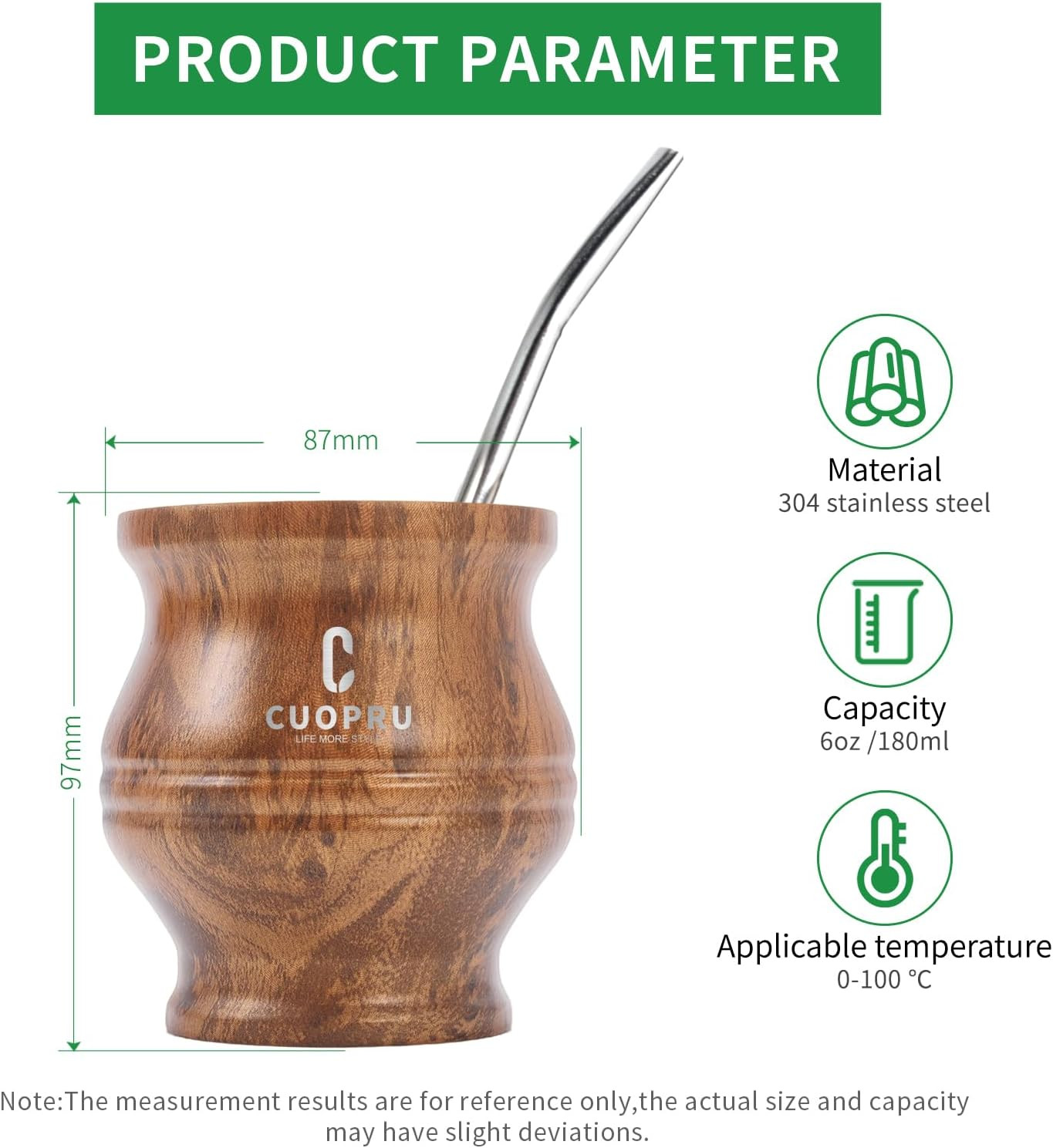 Yerba Mate Cup – Mate Gourd Set Includes Double Walled Stainless Steel Tea Cup,