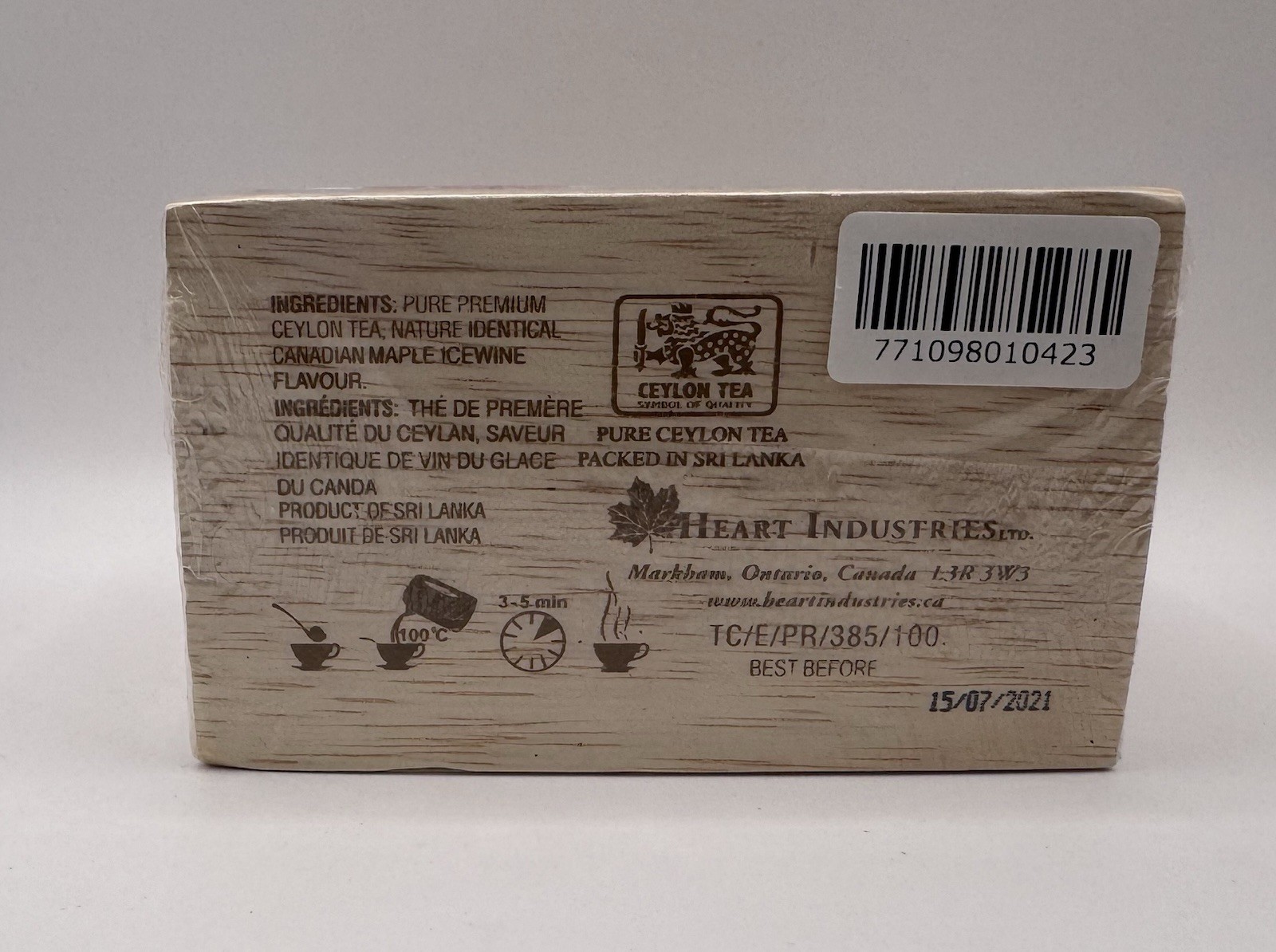 Canada True Ceylon Icewine Tea Decorative Wooden Box Sealed