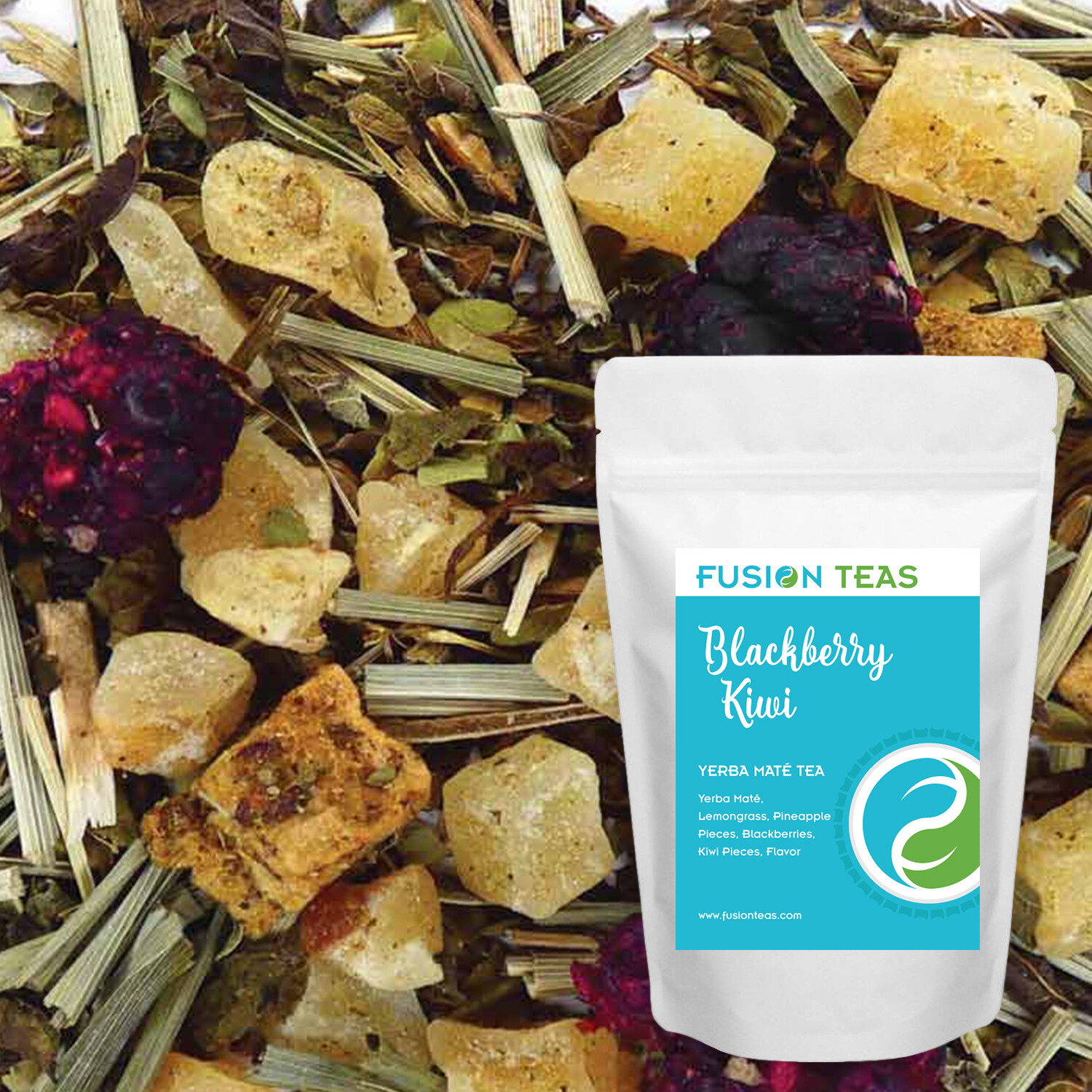 Blackberry Kiwi Green Yerba Mate – Premium Loose Leaf Blend – Fusion Teas