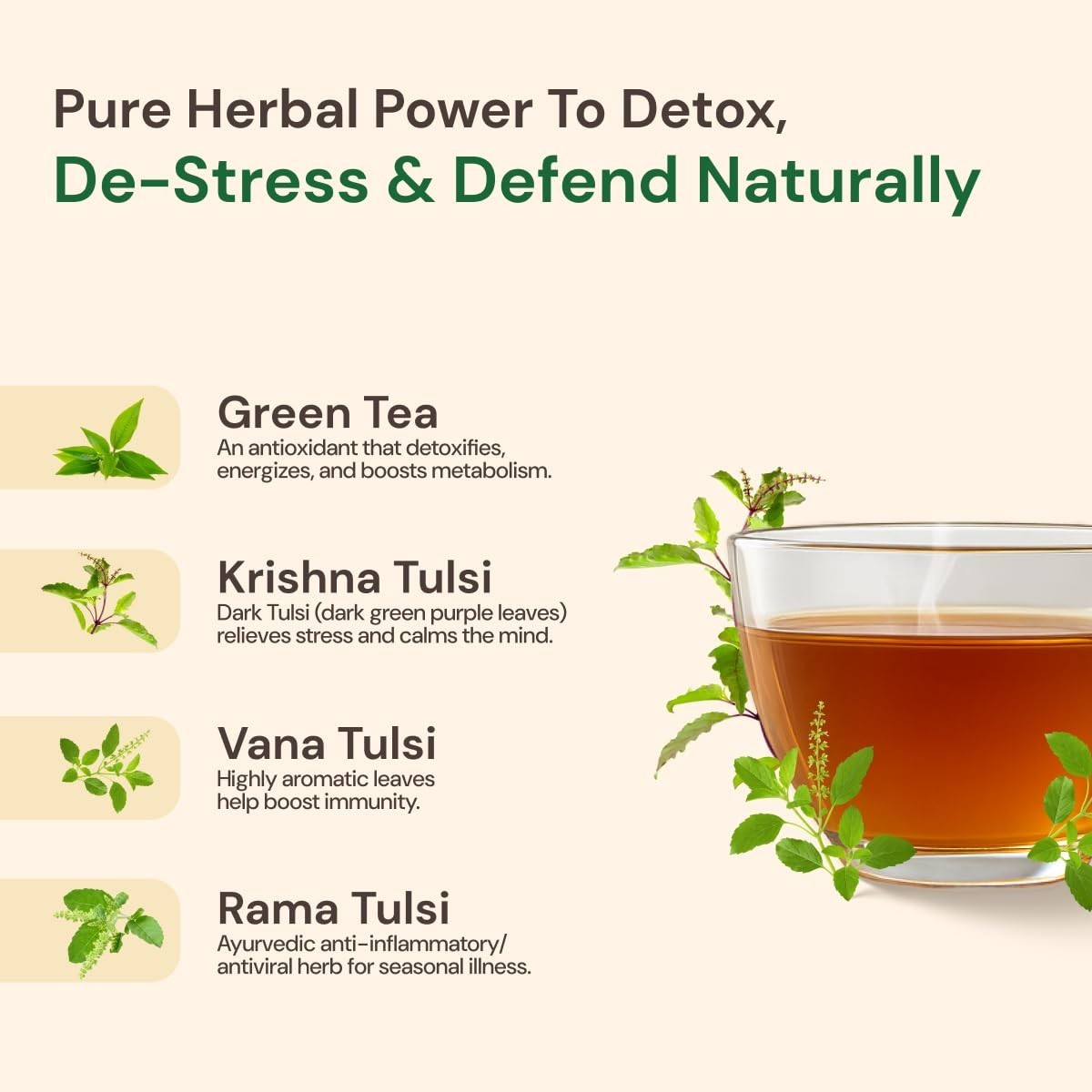 Maharishi Ayurveda Organic Certified Tulsi Green Tea Premium – 100g