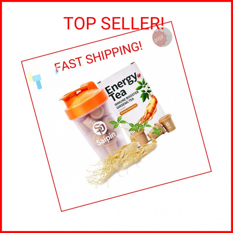SAIPIN Organic Ginseng Tea-20 Instant Oolong Tea with Free Shaker Bottle for Nat