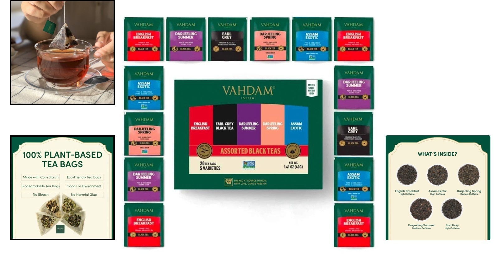 Gourmet 5 Flavors Black Tea Assortment – A Perfect Gift Idea for Tea Lovers