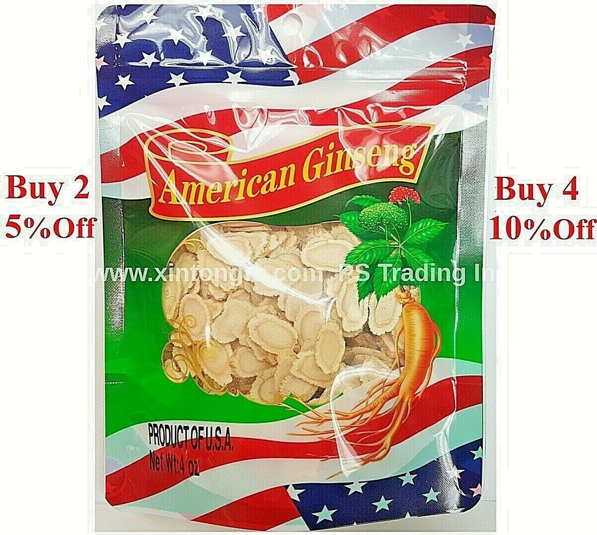 Premium Grade American Round Ginseng Slice, 100% Hand Selected (4oz/8oz/16oz)