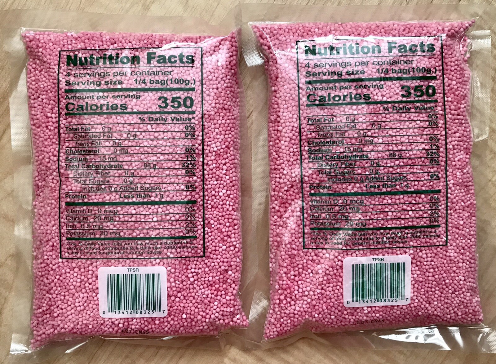 Pink Tapioca Pearl Boba/Bubble Tea Dessert Small Size 14 Oz US Seller 2 Pack