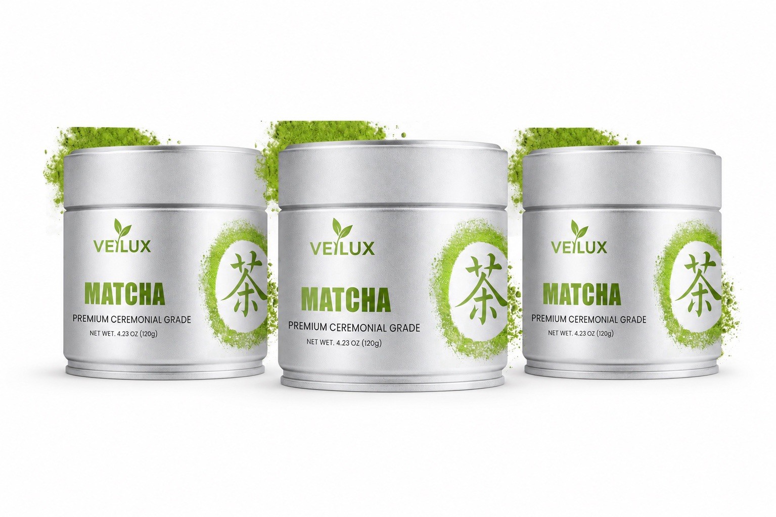 3 PK Veylux Premium Ceremonial Grade Matcha Powder Tea & Infusion 120g